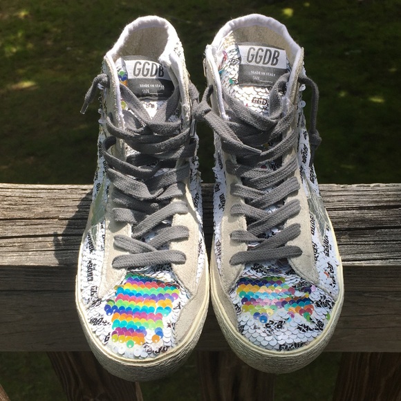 Golden Goose Francy Sneaker Rainbow/Silver 35 NIB - Picture 8 of 13